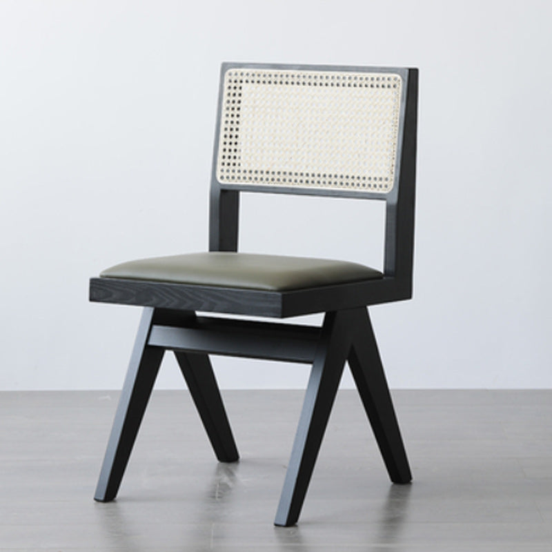 Armless Dining Chairs Modern Solid Wood Side Chairs for Dining Room Black Upholstered Chair(s) 1 Piece Clearhalo 'Dining Chairs' 'Dining Tables & Seating' 'dining_chair' 'furn' 'furn_dining_chair' 'Furniture' 'furniture_dining_chair' 'Kitchen & Dining Furniture' 5004779