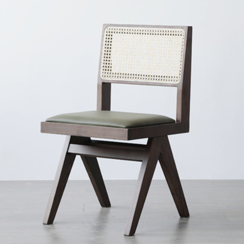 Armless Dining Chairs Modern Solid Wood Side Chairs for Dining Room Walnut Upholstered Chair(s) 1 Piece Clearhalo 'Dining Chairs' 'Dining Tables & Seating' 'dining_chair' 'furn' 'furn_dining_chair' 'Furniture' 'furniture_dining_chair' 'Kitchen & Dining Furniture' 5004786