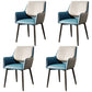 Modern Style Parsons Arm Chair Leather Dining Chair for Dining Room Blue-Gray Set of 4 Clearhalo 'Dining Chairs' 'Dining Tables & Seating' 'dining_chair' 'Furniture' 'furniture_dining_chair' 'Kitchen & Dining Furniture' 5004796