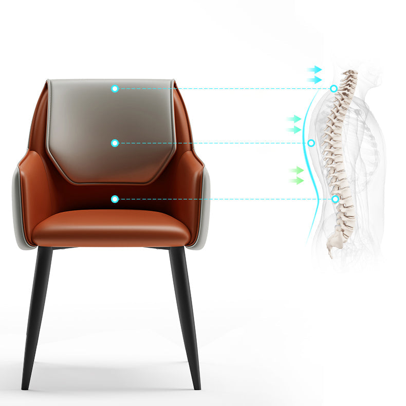 Modern Style Parsons Arm Chair Leather Dining Chair for Dining Room Clearhalo 'Dining Chairs' 'Dining Tables & Seating' 'dining_chair' 'Furniture' 'furniture_dining_chair' 'Kitchen & Dining Furniture' 5004805