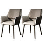 Modern Style Parsons Arm Chair Leather Dining Chair for Dining Room Grey Set of 2 Clearhalo 'Dining Chairs' 'Dining Tables & Seating' 'dining_chair' 'Furniture' 'furniture_dining_chair' 'Kitchen & Dining Furniture' 5004806