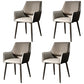 Modern Style Parsons Arm Chair Leather Dining Chair for Dining Room Grey Set of 4 Clearhalo 'Dining Chairs' 'Dining Tables & Seating' 'dining_chair' 'Furniture' 'furniture_dining_chair' 'Kitchen & Dining Furniture' 5004809