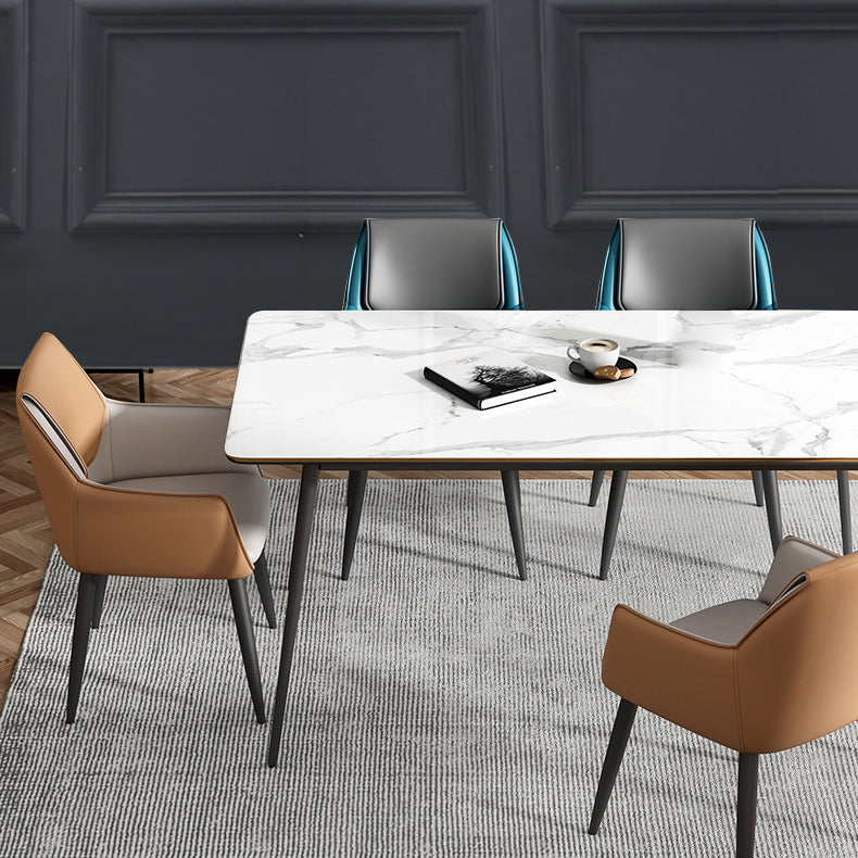 Modern Style Parsons Arm Chair Leather Dining Chair for Dining Room Clearhalo 'Dining Chairs' 'Dining Tables & Seating' 'dining_chair' 'Furniture' 'furniture_dining_chair' 'Kitchen & Dining Furniture' 5004812