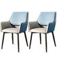 Modern Style Parsons Arm Chair Leather Dining Chair for Dining Room Gray-Blue Set of 2 Clearhalo 'Dining Chairs' 'Dining Tables & Seating' 'dining_chair' 'Furniture' 'furniture_dining_chair' 'Kitchen & Dining Furniture' 5004813