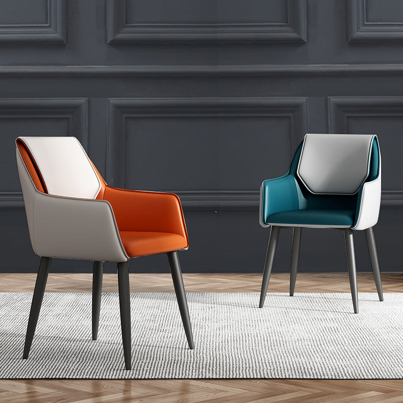 Modern Style Parsons Arm Chair Leather Dining Chair for Dining Room Clearhalo 'Dining Chairs' 'Dining Tables & Seating' 'dining_chair' 'Furniture' 'furniture_dining_chair' 'Kitchen & Dining Furniture' 5004814