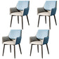 Modern Style Parsons Arm Chair Leather Dining Chair for Dining Room Gray-Blue Set of 4 Clearhalo 'Dining Chairs' 'Dining Tables & Seating' 'dining_chair' 'Furniture' 'furniture_dining_chair' 'Kitchen & Dining Furniture' 5004815