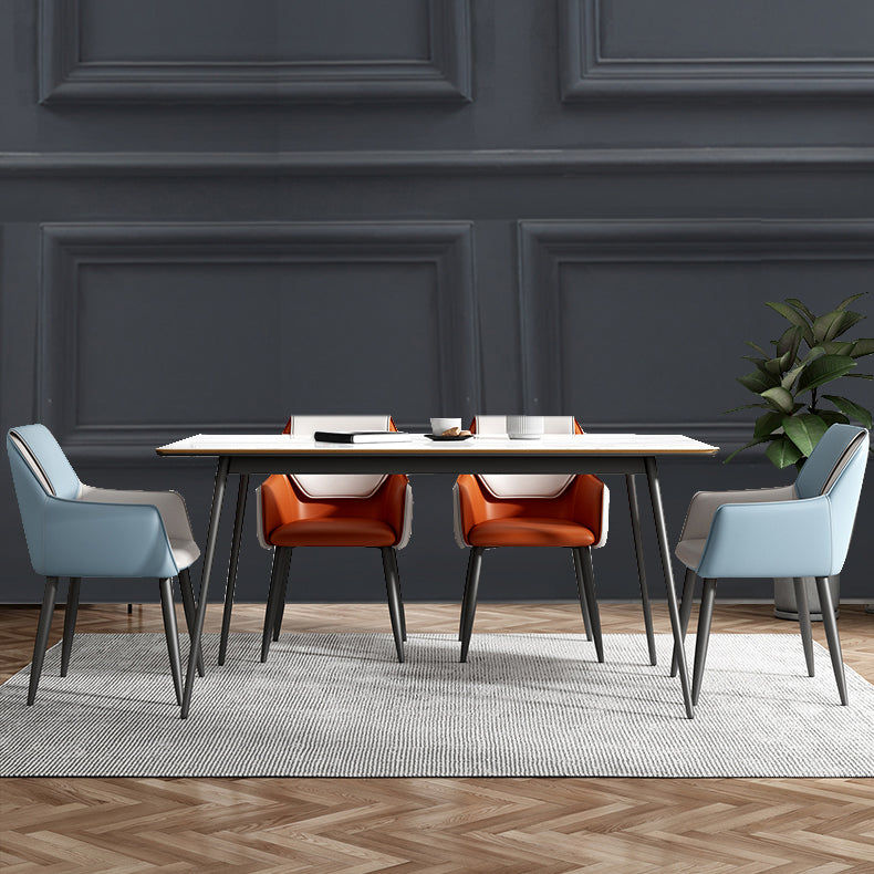 Modern Style Parsons Arm Chair Leather Dining Chair for Dining Room Clearhalo 'Dining Chairs' 'Dining Tables & Seating' 'dining_chair' 'Furniture' 'furniture_dining_chair' 'Kitchen & Dining Furniture' 5004816