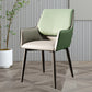 Modern Style Parsons Arm Chair Leather Dining Chair for Dining Room Gray-Green 1 Piece Clearhalo 'Dining Chairs' 'Dining Tables & Seating' 'dining_chair' 'Furniture' 'furniture_dining_chair' 'Kitchen & Dining Furniture' 5004817