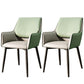 Modern Style Parsons Arm Chair Leather Dining Chair for Dining Room Gray-Green Set of 2 Clearhalo 'Dining Chairs' 'Dining Tables & Seating' 'dining_chair' 'Furniture' 'furniture_dining_chair' 'Kitchen & Dining Furniture' 5004819