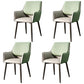 Modern Style Parsons Arm Chair Leather Dining Chair for Dining Room Gray-Green Set of 4 Clearhalo 'Dining Chairs' 'Dining Tables & Seating' 'dining_chair' 'Furniture' 'furniture_dining_chair' 'Kitchen & Dining Furniture' 5004820
