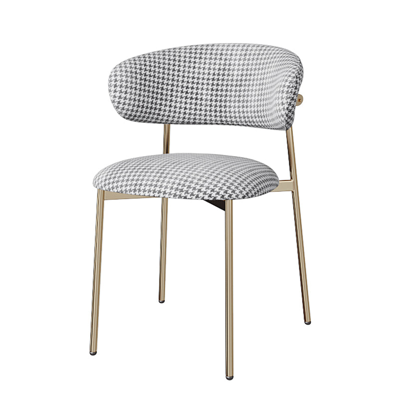 Glam Style Dining Chair Upholstered Open Back Dining Chair for Home Black-Gold 1 Piece Clearhalo 'Dining Chairs' 'Dining Tables & Seating' 'dining_chair' 'furn' 'furn_dining_chair' 'Furniture' 'furniture_dining_chair' 'Kitchen & Dining Furniture' 5004829