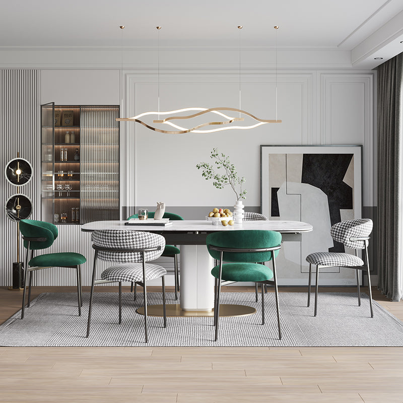 Glam Style Dining Chair Upholstered Open Back Dining Chair for Home Clearhalo 'Dining Chairs' 'Dining Tables & Seating' 'dining_chair' 'furn' 'furn_dining_chair' 'Furniture' 'furniture_dining_chair' 'Kitchen & Dining Furniture' 5004830