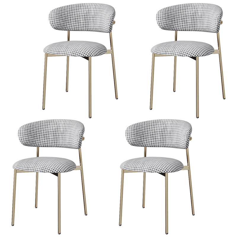 Glam Style Dining Chair Upholstered Open Back Dining Chair for Home Black-Gold 4 Piece Set Clearhalo 'Dining Chairs' 'Dining Tables & Seating' 'dining_chair' 'furn' 'furn_dining_chair' 'Furniture' 'furniture_dining_chair' 'Kitchen & Dining Furniture' 5004832