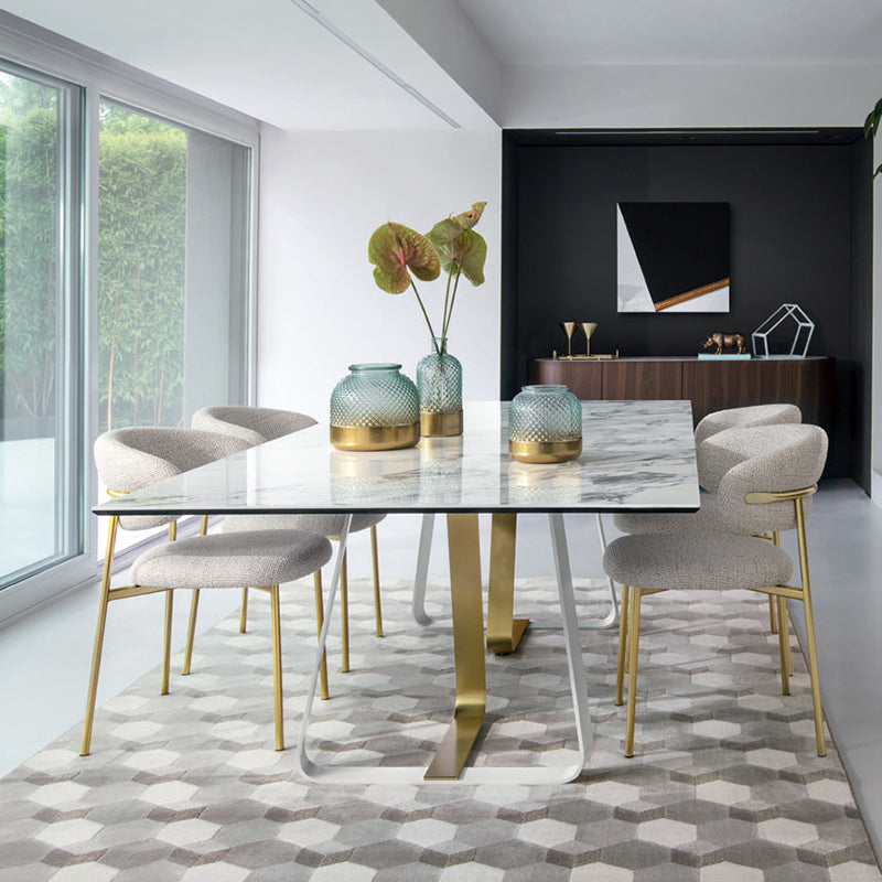 Glam Style Dining Chair Upholstered Open Back Dining Chair for Home Clearhalo 'Dining Chairs' 'Dining Tables & Seating' 'dining_chair' 'furn' 'furn_dining_chair' 'Furniture' 'furniture_dining_chair' 'Kitchen & Dining Furniture' 5004834