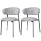 Glam Style Dining Chair Upholstered Open Back Dining Chair for Home Black White 2 Piece Set Clearhalo 'Dining Chairs' 'Dining Tables & Seating' 'dining_chair' 'furn' 'furn_dining_chair' 'Furniture' 'furniture_dining_chair' 'Kitchen & Dining Furniture' 5004837