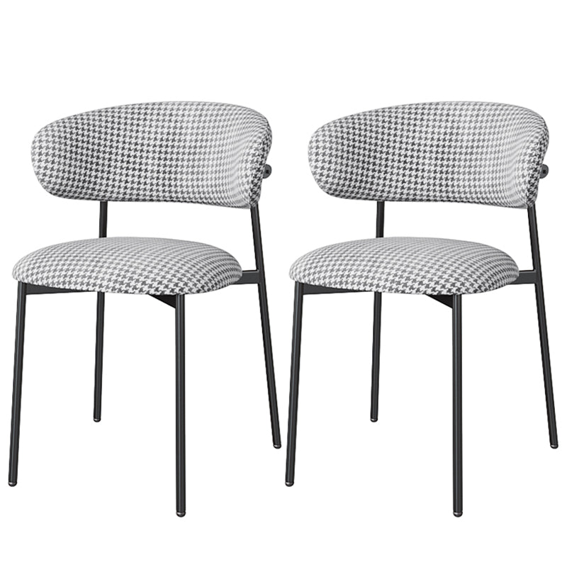 Glam Style Dining Chair Upholstered Open Back Dining Chair for Home Black White 2 Piece Set Clearhalo 'Dining Chairs' 'Dining Tables & Seating' 'dining_chair' 'furn' 'furn_dining_chair' 'Furniture' 'furniture_dining_chair' 'Kitchen & Dining Furniture' 5004837