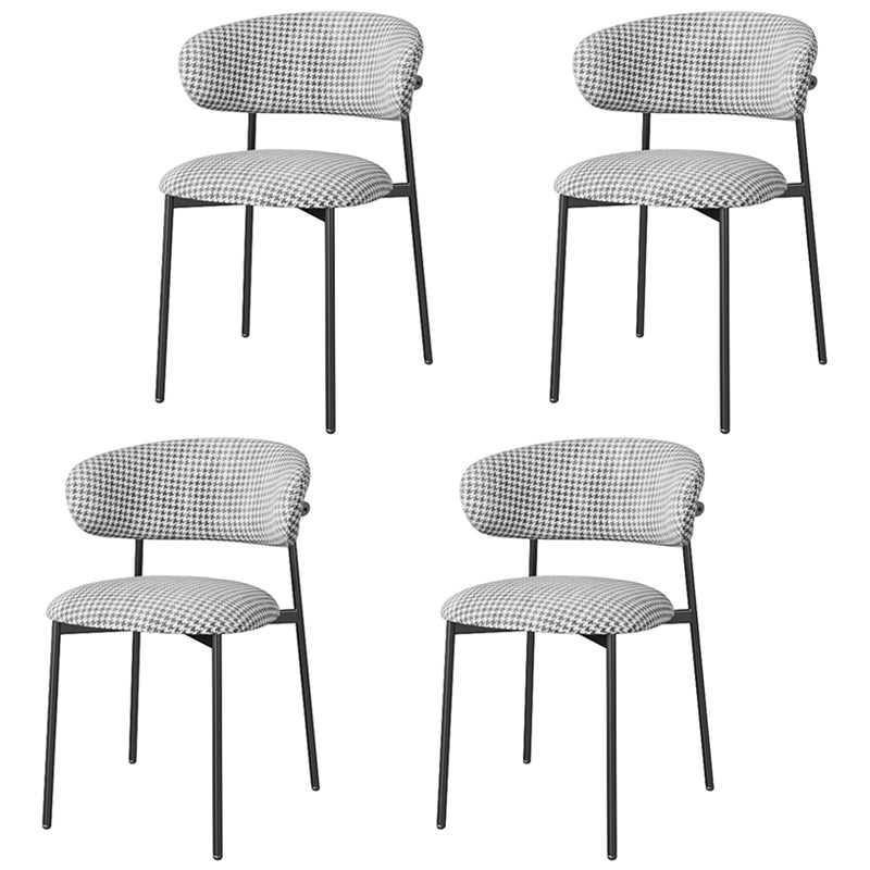 Glam Style Dining Chair Upholstered Open Back Dining Chair for Home Black White 4 Piece Set Clearhalo 'Dining Chairs' 'Dining Tables & Seating' 'dining_chair' 'furn' 'furn_dining_chair' 'Furniture' 'furniture_dining_chair' 'Kitchen & Dining Furniture' 5004839