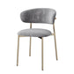 Glam Style Dining Chair Upholstered Open Back Dining Chair for Home Grey-Gold 1 Piece Clearhalo 'Dining Chairs' 'Dining Tables & Seating' 'dining_chair' 'furn' 'furn_dining_chair' 'Furniture' 'furniture_dining_chair' 'Kitchen & Dining Furniture' 5004841