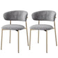Glam Style Dining Chair Upholstered Open Back Dining Chair for Home Grey-Gold 2 Piece Set Clearhalo 'Dining Chairs' 'Dining Tables & Seating' 'dining_chair' 'furn' 'furn_dining_chair' 'Furniture' 'furniture_dining_chair' 'Kitchen & Dining Furniture' 5004843