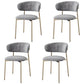 Glam Style Dining Chair Upholstered Open Back Dining Chair for Home Grey-Gold 4 Piece Set Clearhalo 'Dining Chairs' 'Dining Tables & Seating' 'dining_chair' 'furn' 'furn_dining_chair' 'Furniture' 'furniture_dining_chair' 'Kitchen & Dining Furniture' 5004845