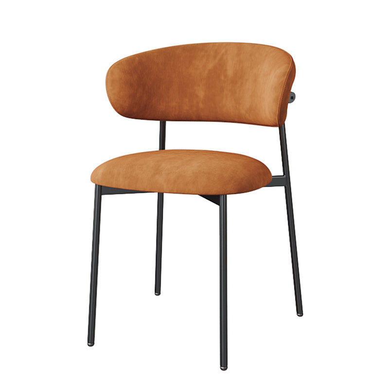 Glam Style Dining Chair Upholstered Open Back Dining Chair for Home Black-Orange 1 Piece Clearhalo 'Dining Chairs' 'Dining Tables & Seating' 'dining_chair' 'furn' 'furn_dining_chair' 'Furniture' 'furniture_dining_chair' 'Kitchen & Dining Furniture' 5004847