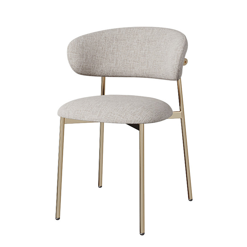 Glam Style Dining Chair Upholstered Open Back Dining Chair for Home Gray-Gold 1 Piece Clearhalo 'Dining Chairs' 'Dining Tables & Seating' 'dining_chair' 'furn' 'furn_dining_chair' 'Furniture' 'furniture_dining_chair' 'Kitchen & Dining Furniture' 5004856