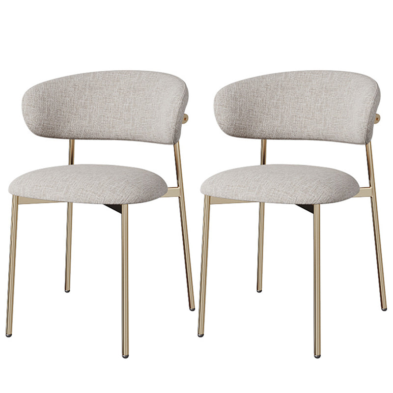 Glam Style Dining Chair Upholstered Open Back Dining Chair for Home Gray-Gold 2 Piece Set Clearhalo 'Dining Chairs' 'Dining Tables & Seating' 'dining_chair' 'furn' 'furn_dining_chair' 'Furniture' 'furniture_dining_chair' 'Kitchen & Dining Furniture' 5004857
