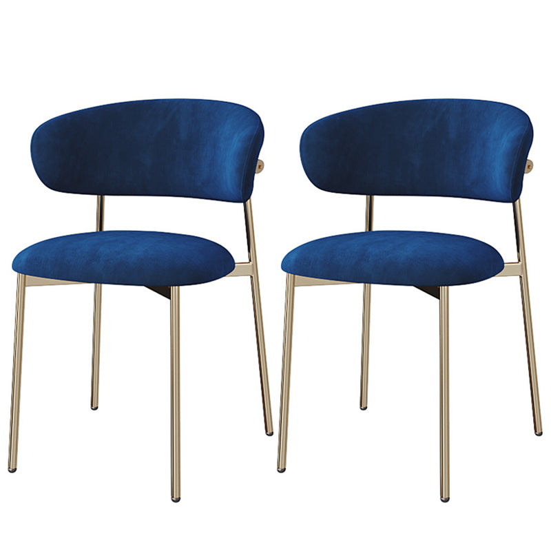 Glam Style Dining Chair Upholstered Open Back Dining Chair for Home Blue Gold 2 Piece Set Clearhalo 'Dining Chairs' 'Dining Tables & Seating' 'dining_chair' 'furn' 'furn_dining_chair' 'Furniture' 'furniture_dining_chair' 'Kitchen & Dining Furniture' 5004860