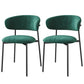 Glam Style Dining Chair Upholstered Open Back Dining Chair for Home Green-Black 2 Piece Set Clearhalo 'Dining Chairs' 'Dining Tables & Seating' 'dining_chair' 'furn' 'furn_dining_chair' 'Furniture' 'furniture_dining_chair' 'Kitchen & Dining Furniture' 5004866