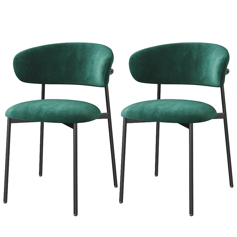 Glam Style Dining Chair Upholstered Open Back Dining Chair for Home Green-Black 2 Piece Set Clearhalo 'Dining Chairs' 'Dining Tables & Seating' 'dining_chair' 'furn' 'furn_dining_chair' 'Furniture' 'furniture_dining_chair' 'Kitchen & Dining Furniture' 5004866