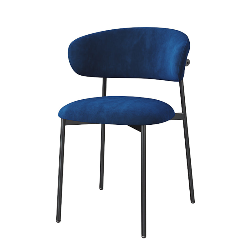 Glam Style Dining Chair Upholstered Open Back Dining Chair for Home Blue-Black 1 Piece Clearhalo 'Dining Chairs' 'Dining Tables & Seating' 'dining_chair' 'furn' 'furn_dining_chair' 'Furniture' 'furniture_dining_chair' 'Kitchen & Dining Furniture' 5004868
