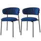 Glam Style Dining Chair Upholstered Open Back Dining Chair for Home Blue-Black 2 Piece Set Clearhalo 'Dining Chairs' 'Dining Tables & Seating' 'dining_chair' 'furn' 'furn_dining_chair' 'Furniture' 'furniture_dining_chair' 'Kitchen & Dining Furniture' 5004869