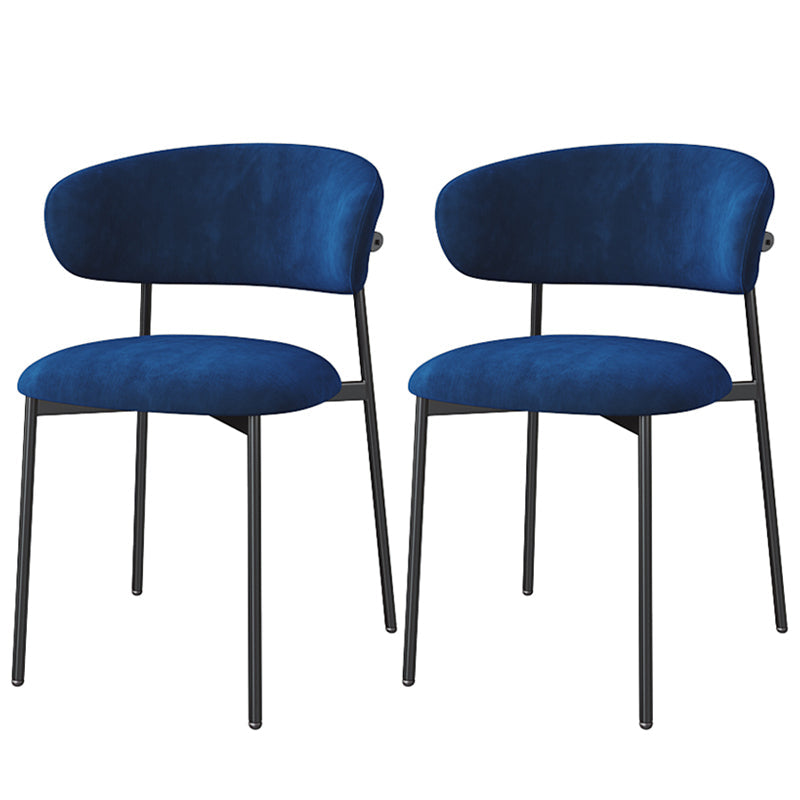 Glam Style Dining Chair Upholstered Open Back Dining Chair for Home Blue-Black 2 Piece Set Clearhalo 'Dining Chairs' 'Dining Tables & Seating' 'dining_chair' 'furn' 'furn_dining_chair' 'Furniture' 'furniture_dining_chair' 'Kitchen & Dining Furniture' 5004869