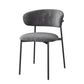 Glam Style Dining Chair Upholstered Open Back Dining Chair for Home Dark Gray 1 Piece Clearhalo 'Dining Chairs' 'Dining Tables & Seating' 'dining_chair' 'furn' 'furn_dining_chair' 'Furniture' 'furniture_dining_chair' 'Kitchen & Dining Furniture' 5004871