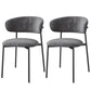 Glam Style Dining Chair Upholstered Open Back Dining Chair for Home Dark Gray 2 Piece Set Clearhalo 'Dining Chairs' 'Dining Tables & Seating' 'dining_chair' 'furn' 'furn_dining_chair' 'Furniture' 'furniture_dining_chair' 'Kitchen & Dining Furniture' 5004872