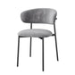 Glam Style Dining Chair Upholstered Open Back Dining Chair for Home Black-Gray 1 Piece Clearhalo 'Dining Chairs' 'Dining Tables & Seating' 'dining_chair' 'furn' 'furn_dining_chair' 'Furniture' 'furniture_dining_chair' 'Kitchen & Dining Furniture' 5004874