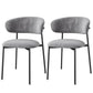 Glam Style Dining Chair Upholstered Open Back Dining Chair for Home Black-Gray 2 Piece Set Clearhalo 'Dining Chairs' 'Dining Tables & Seating' 'dining_chair' 'furn' 'furn_dining_chair' 'Furniture' 'furniture_dining_chair' 'Kitchen & Dining Furniture' 5004875