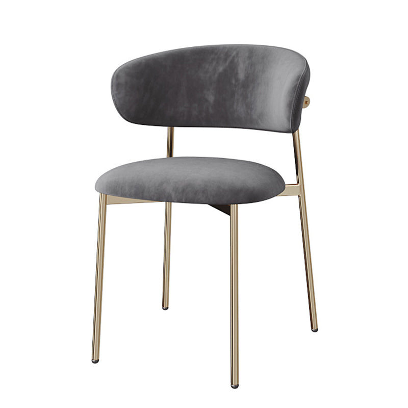 Glam Style Dining Chair Upholstered Open Back Dining Chair for Home Silver Gray 1 Piece Clearhalo 'Dining Chairs' 'Dining Tables & Seating' 'dining_chair' 'furn' 'furn_dining_chair' 'Furniture' 'furniture_dining_chair' 'Kitchen & Dining Furniture' 5004877