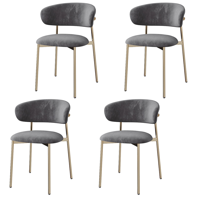 Glam Style Dining Chair Upholstered Open Back Dining Chair for Home Silver Gray 4 Piece Set Clearhalo 'Dining Chairs' 'Dining Tables & Seating' 'dining_chair' 'furn' 'furn_dining_chair' 'Furniture' 'furniture_dining_chair' 'Kitchen & Dining Furniture' 5004879