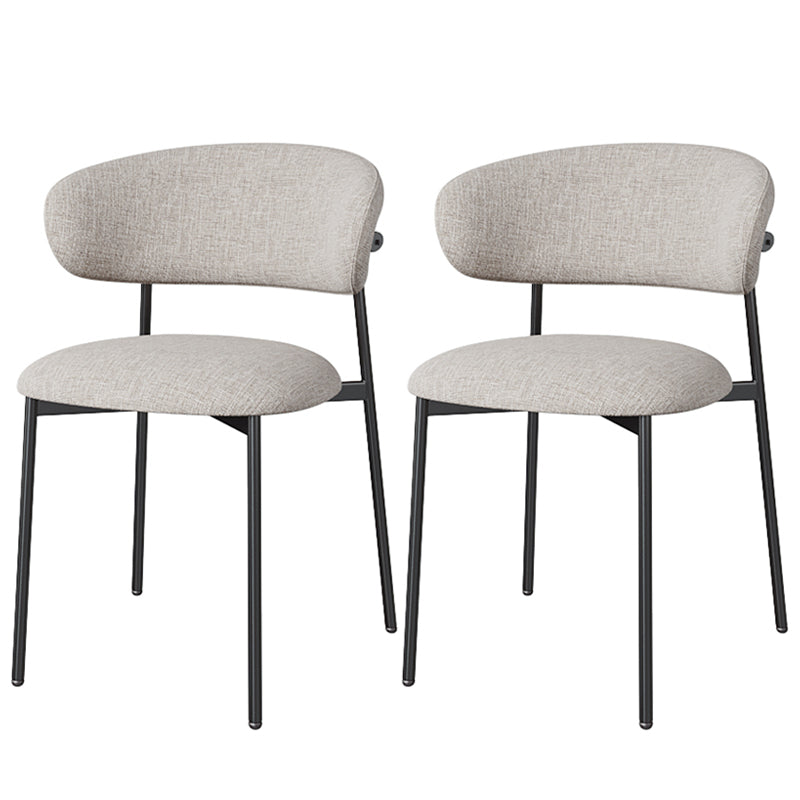 Glam Style Dining Chair Upholstered Open Back Dining Chair for Home Grey 2 Piece Set Clearhalo 'Dining Chairs' 'Dining Tables & Seating' 'dining_chair' 'furn' 'furn_dining_chair' 'Furniture' 'furniture_dining_chair' 'Kitchen & Dining Furniture' 5004881