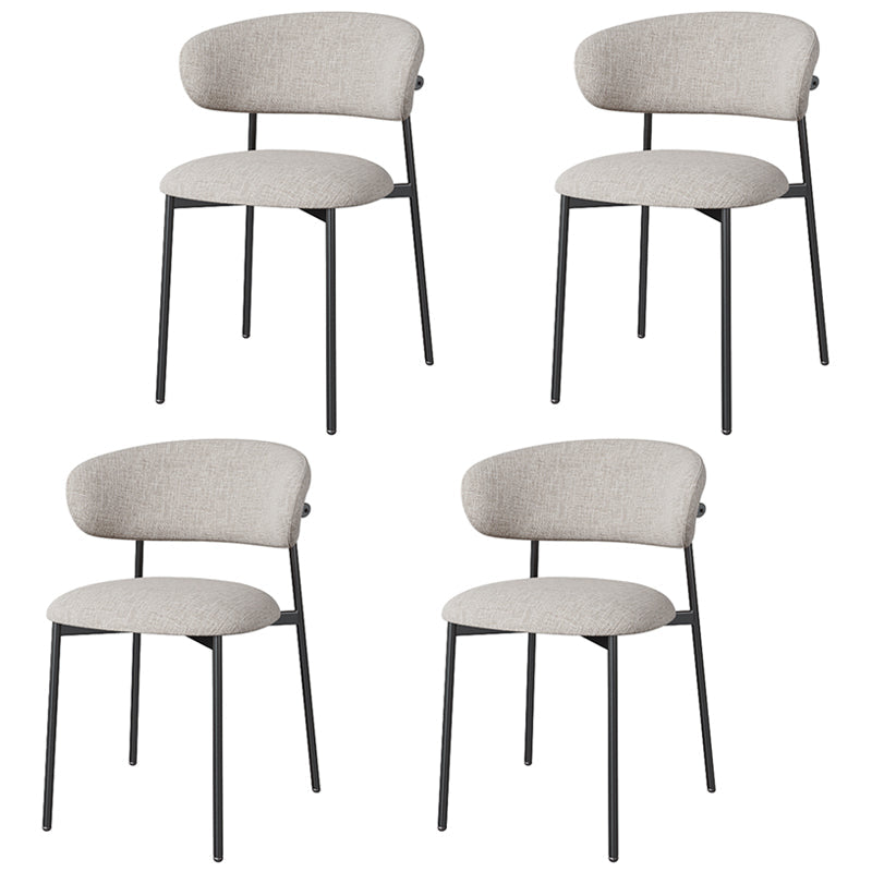 Glam Style Dining Chair Upholstered Open Back Dining Chair for Home Grey 4 Piece Set Clearhalo 'Dining Chairs' 'Dining Tables & Seating' 'dining_chair' 'furn' 'furn_dining_chair' 'Furniture' 'furniture_dining_chair' 'Kitchen & Dining Furniture' 5004882