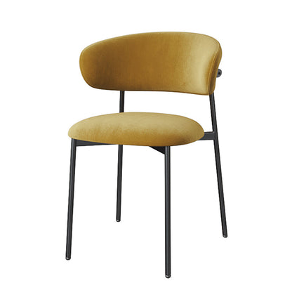 Glam Style Dining Chair Upholstered Open Back Dining Chair for Home Black-Yellow 1 Piece Clearhalo 'Dining Chairs' 'Dining Tables & Seating' 'dining_chair' 'furn' 'furn_dining_chair' 'Furniture' 'furniture_dining_chair' 'Kitchen & Dining Furniture' 5004883