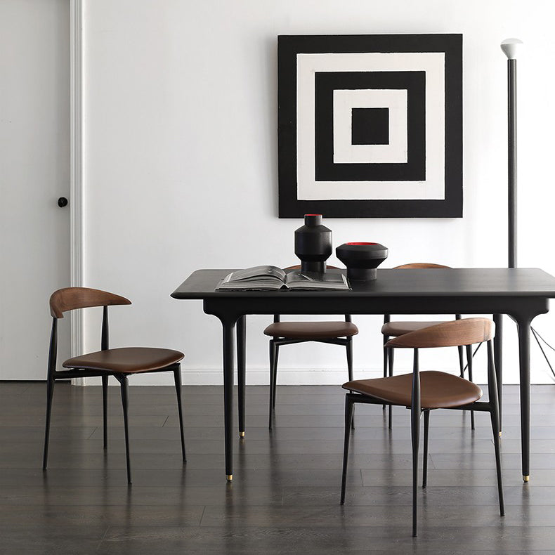 Faux Leather Stackable Side Chair Contemporary Open Back Dining Chair Clearhalo 'Dining Chairs' 'Dining Tables & Seating' 'dining_chair' 'furn' 'furn_dining_chair' 'Furniture' 'furniture_dining_chair' 'Kitchen & Dining Furniture' 5004891