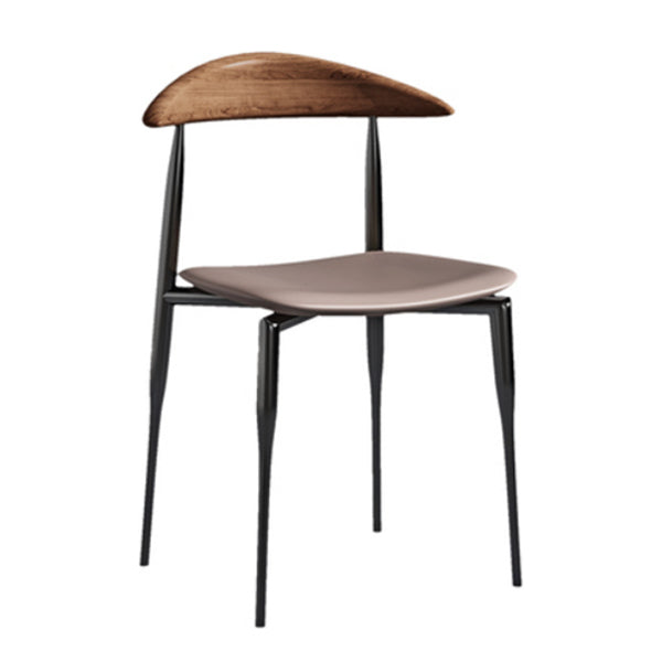 Faux Leather Stackable Side Chair Contemporary Open Back Dining Chair Clearhalo 'Dining Chairs' 'Dining Tables & Seating' 'dining_chair' 'furn' 'furn_dining_chair' 'Furniture' 'furniture_dining_chair' 'Kitchen & Dining Furniture' 5004896