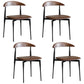 Faux Leather Stackable Side Chair Contemporary Open Back Dining Chair Brown 4 Piece Set Clearhalo 'Dining Chairs' 'Dining Tables & Seating' 'dining_chair' 'furn' 'furn_dining_chair' 'Furniture' 'furniture_dining_chair' 'Kitchen & Dining Furniture' 5004897