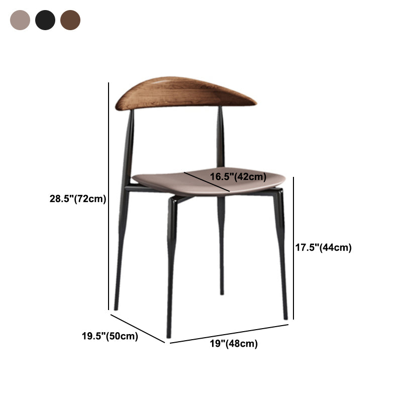 Faux Leather Stackable Side Chair Contemporary Open Back Dining Chair Clearhalo 'Dining Chairs' 'Dining Tables & Seating' 'dining_chair' 'furn' 'furn_dining_chair' 'Furniture' 'furniture_dining_chair' 'Kitchen & Dining Furniture' 5004906