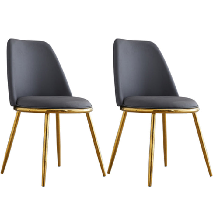 Armless Dining Chairs Nordic Side Kitchen Chairs for Dining Room Dark Gray 2 Piece Set Clearhalo 'Dining Chairs' 'Dining Tables & Seating' 'dining_chair' 'furn' 'furn_dining_chair' 'Furniture' 'furniture_dining_chair' 'Kitchen & Dining Furniture' 5004908