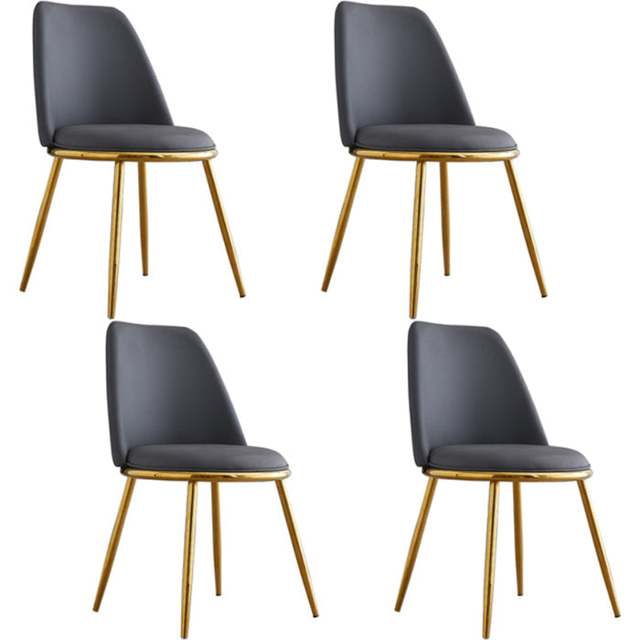 Armless Dining Chairs Nordic Side Kitchen Chairs for Dining Room Dark Gray 4 Piece Set Clearhalo 'Dining Chairs' 'Dining Tables & Seating' 'dining_chair' 'furn' 'furn_dining_chair' 'Furniture' 'furniture_dining_chair' 'Kitchen & Dining Furniture' 5004909