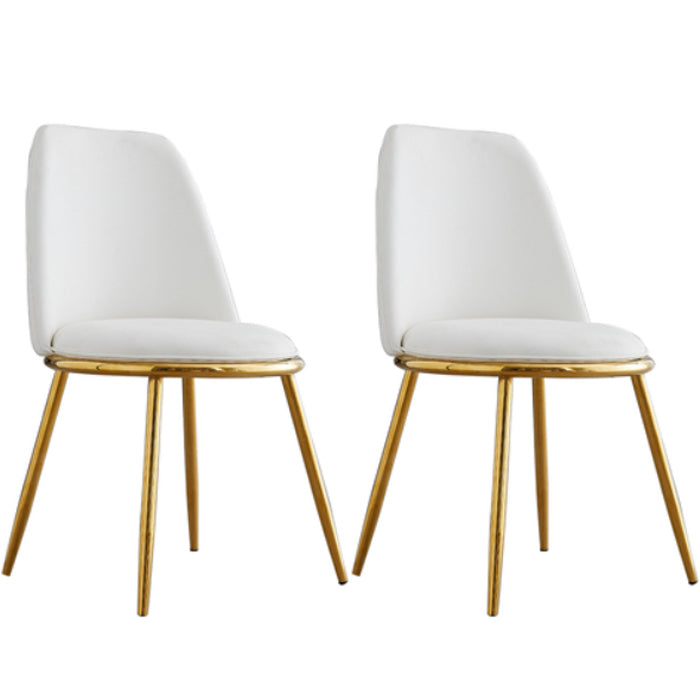 Armless Dining Chairs Nordic Side Kitchen Chairs for Dining Room White 2 Piece Set Clearhalo 'Dining Chairs' 'Dining Tables & Seating' 'dining_chair' 'furn' 'furn_dining_chair' 'Furniture' 'furniture_dining_chair' 'Kitchen & Dining Furniture' 5004920