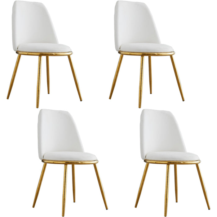 Armless Dining Chairs Nordic Side Kitchen Chairs for Dining Room White 4 Piece Set Clearhalo 'Dining Chairs' 'Dining Tables & Seating' 'dining_chair' 'furn' 'furn_dining_chair' 'Furniture' 'furniture_dining_chair' 'Kitchen & Dining Furniture' 5004922
